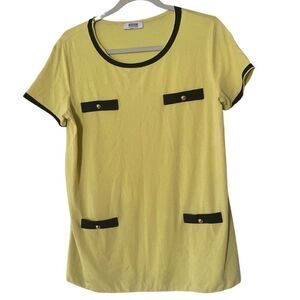 Moschino Cheap and Chic yellow/black Tee EUC SIZE 8